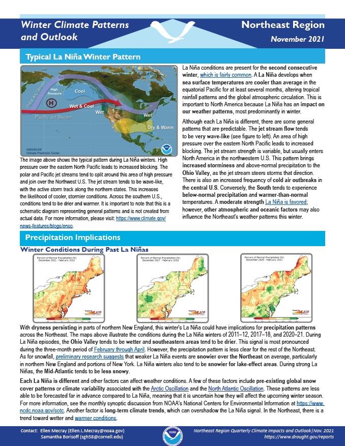 Example image of the La Nina Impacts and Outlook report