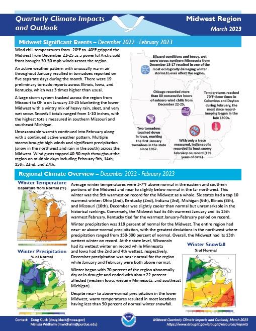 Example image of the Climate Impacts and Outlook report.