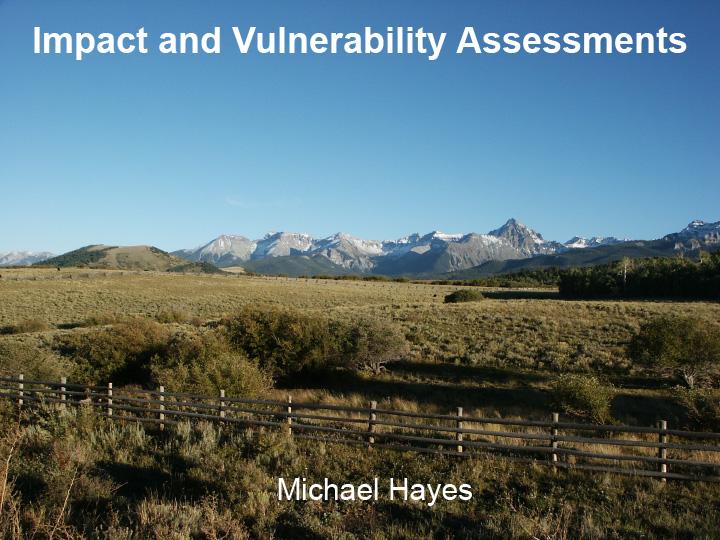title slide from presentation on impact and vulnerability assessments in Montana 