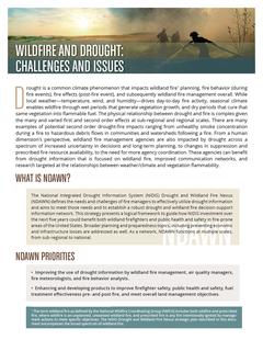 First page of the flyer, Wildfire and Drought: Challenges and Issues