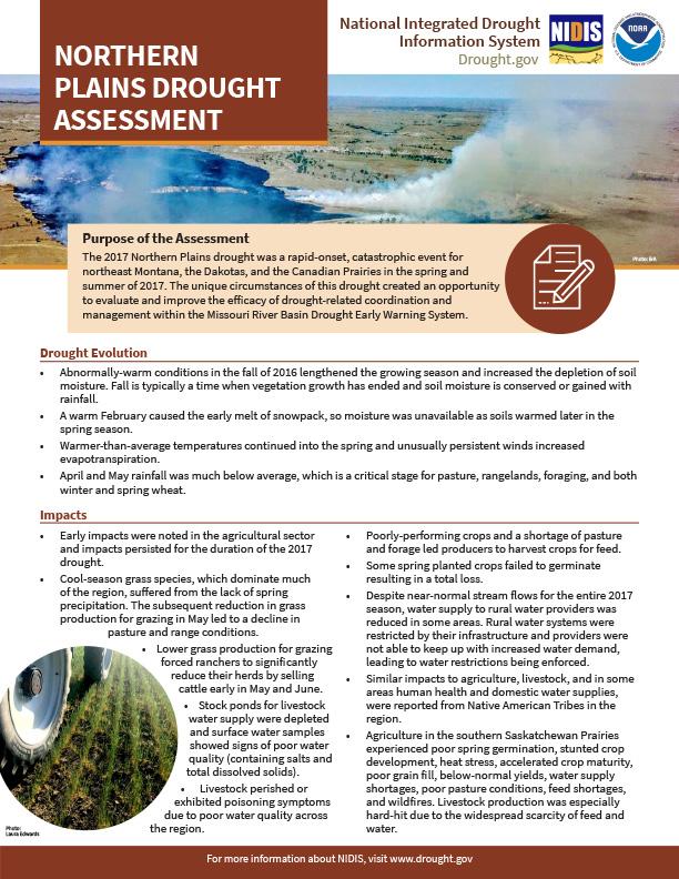 Front cover of the Northern Plains Drought Assessment