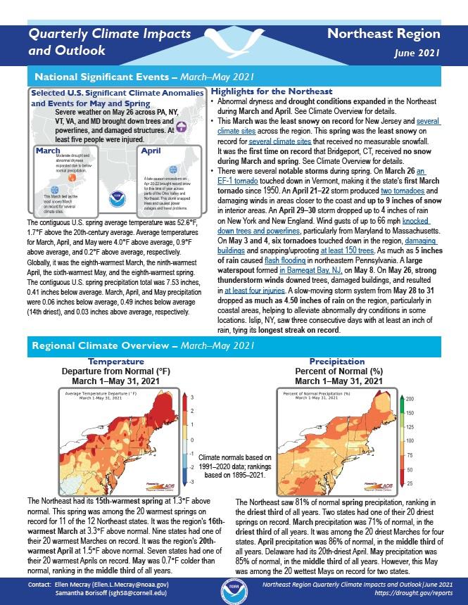 Example image of the Climate Impacts and Outlook report