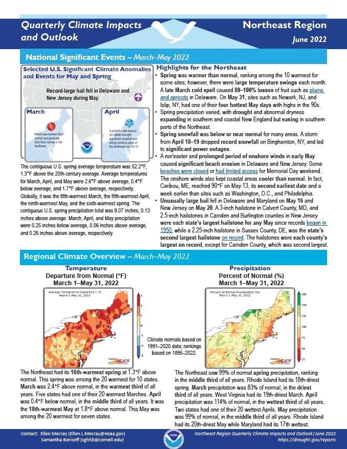 Example image of the Climate Impacts and Outlook report