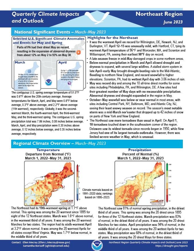 Example image of the Climate Impacts and Outlook report