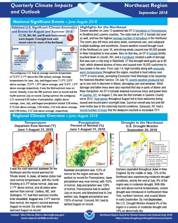 Example image of the Climate Impacts and Outlooks report