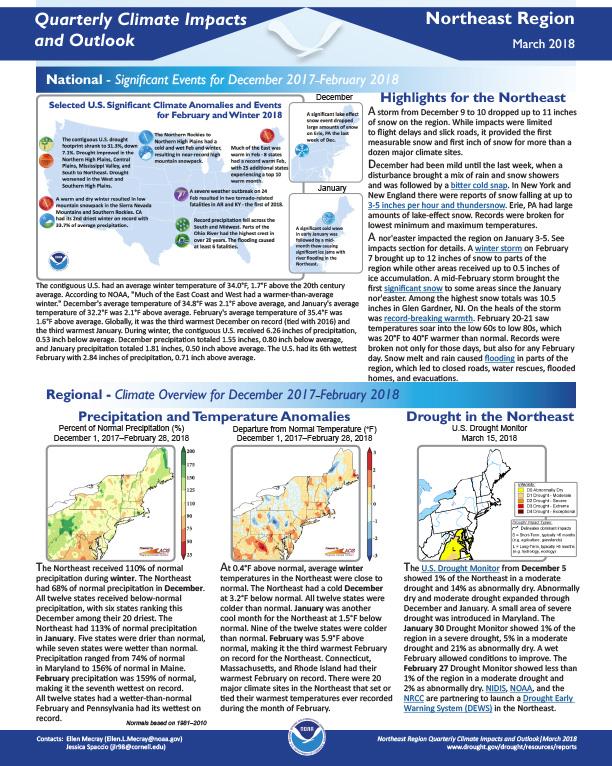 Example image of the Climate Impacts and Outlooks report