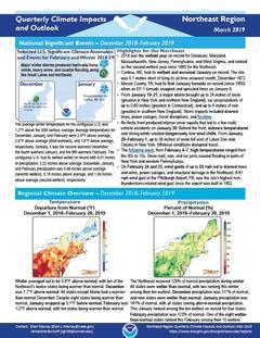 First page of the Quarterly Climate Impacts and Outlook for the Northeast Region