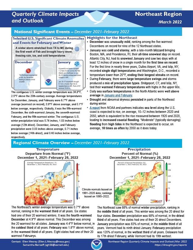 Example image of the Climate Impacts and Outlook report