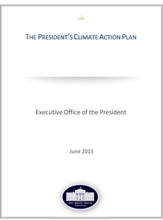 title page of the president's Climate Action Plan