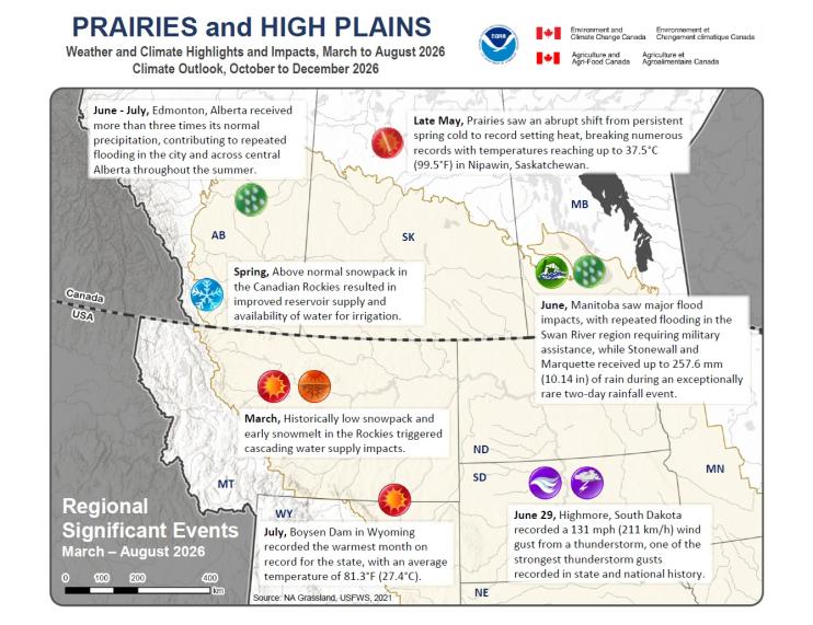 Example image of the quarterly climate impact and outlook report.