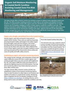 Organic Soil Moisture Monitoring in Coastal North Carolina