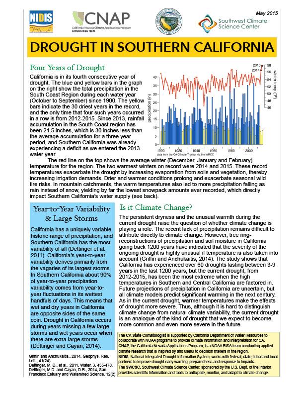 first page of Southern California Drought Update, May 2015