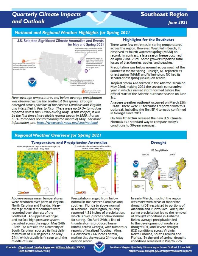 Example image of the Climate Impacts and Outlook report