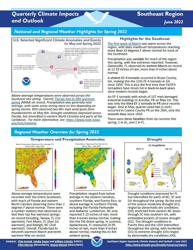 Example image of the Climate Impacts and Outlook report