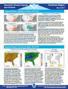 First page of the Quarterly Climate Impacts and Outlook for the Southeast Region