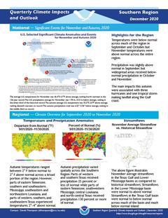 First page of the Quarterly Climate Impacts and Outlook for the Southern Region