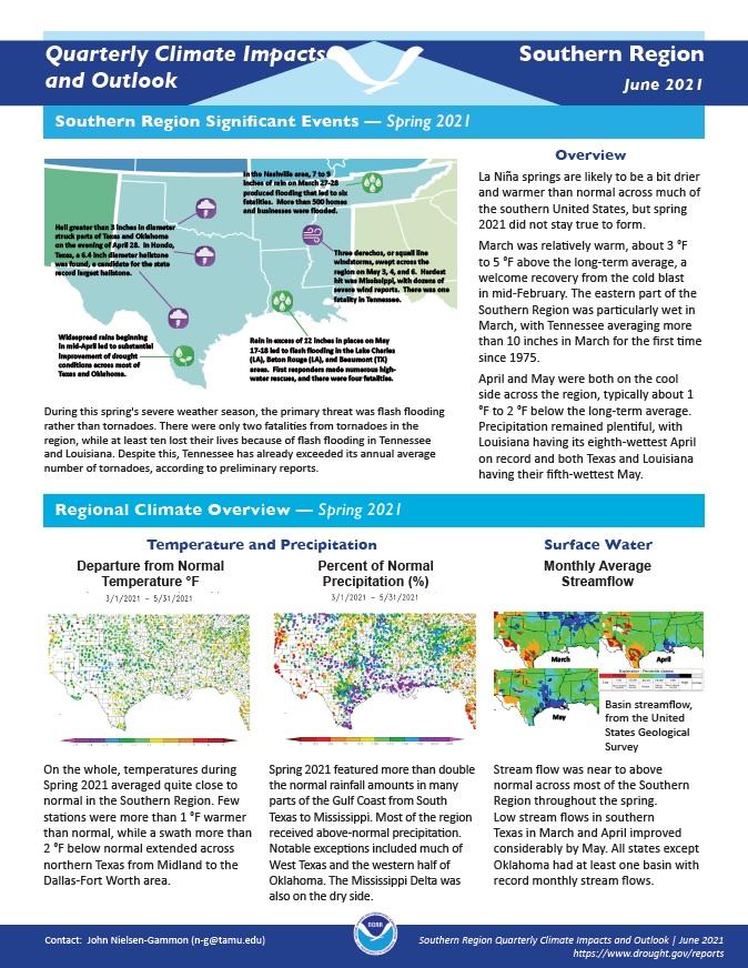 Example image of the Climate Impacts and Outlook report