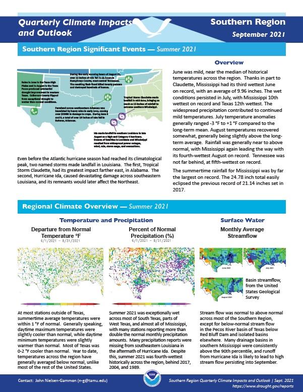 Example image of Climate Impacts and Outlook report