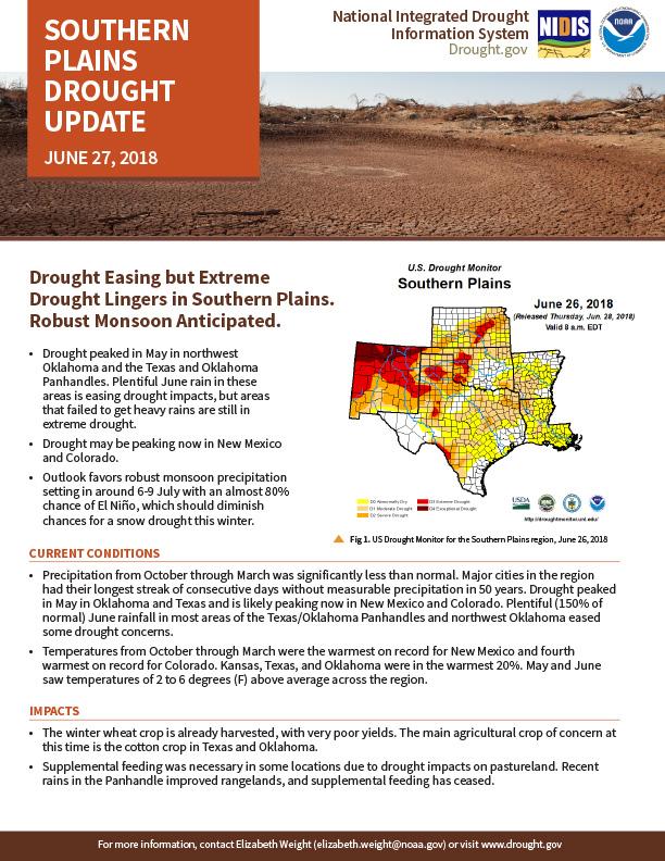 Southern Plains Drought Update - June 27, 2018