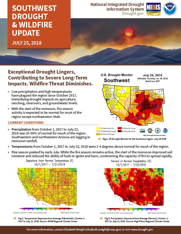 Southwest Drought & Wildfire Update July 25, 2018