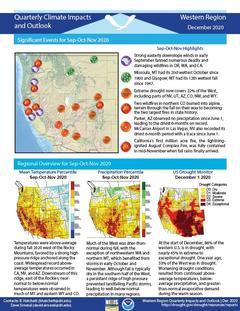 First page of the Quarterly Climate Impacts and Outlook for the Western Region