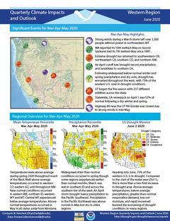 First page of the Quarterly Climate Impacts and Outlook for the Western Region - June 2020
