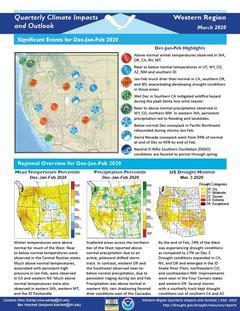 First page of the Quarterly Climate Impacts and Outlook for the Western Region - March 2020