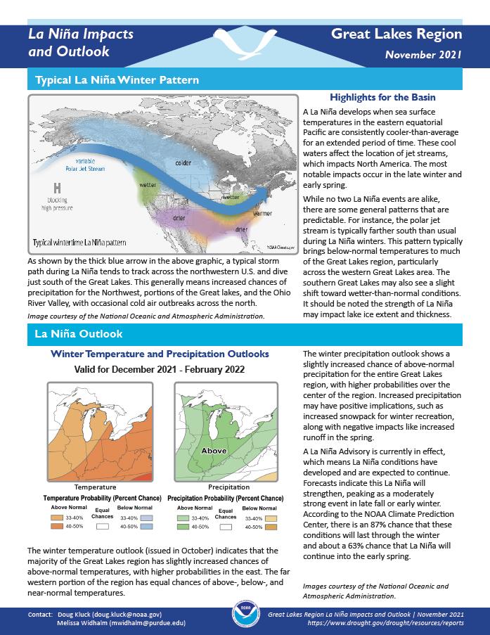 Preview of La Niña Impacts and Outlook for the Great Lakes Region