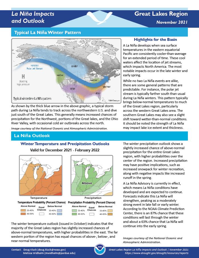 Preview of La Niña Impacts and Outlook for the Great Lakes Region
