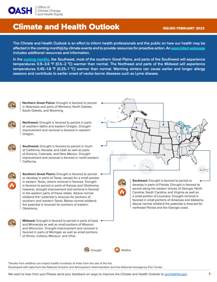 The February 2023 Climate and Health Outlook.