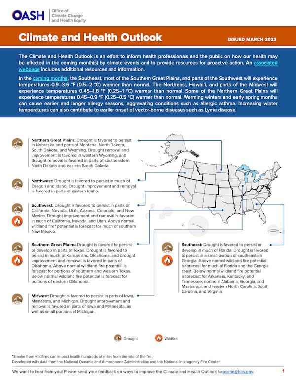 The March 2023 Climate and Health Outlook.