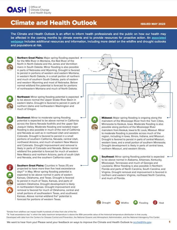 The May 2023 Climate and Health Outlook.