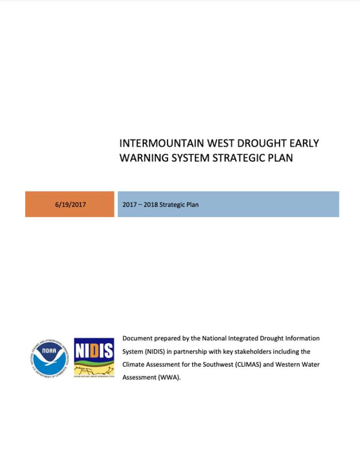 Cover page of the Intermountain West DEWS 2017-2018 strategic plan