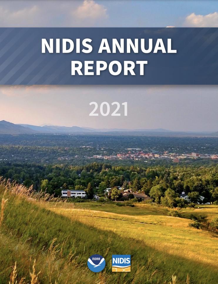 Cover page of the 2021 NIDIS Annual Report