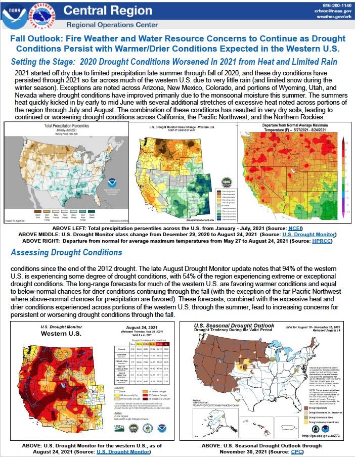 First page of the 2021 Western U.S. Fall Hazards Outlook