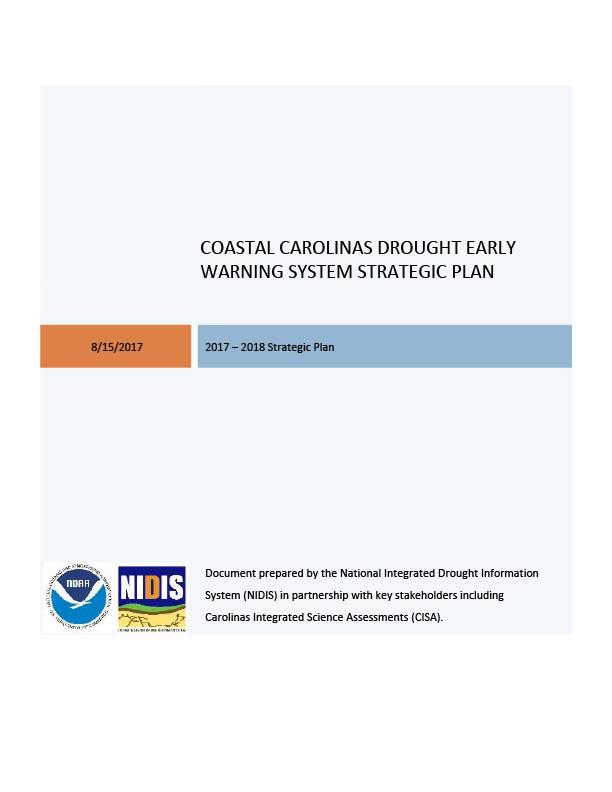 First page of report showing title, date, and NOAA and NIDIS logos on a light blue background