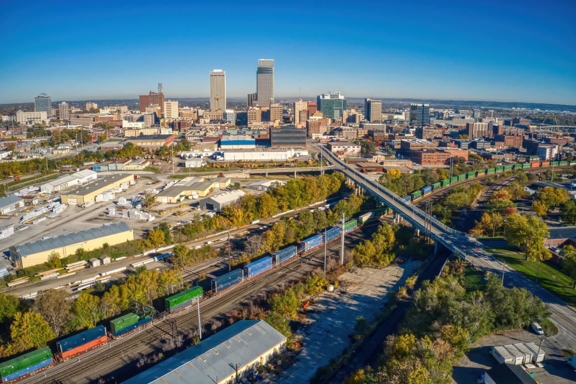 Downtown Omaha, Nebraska, representing the Missouri River Basin region.