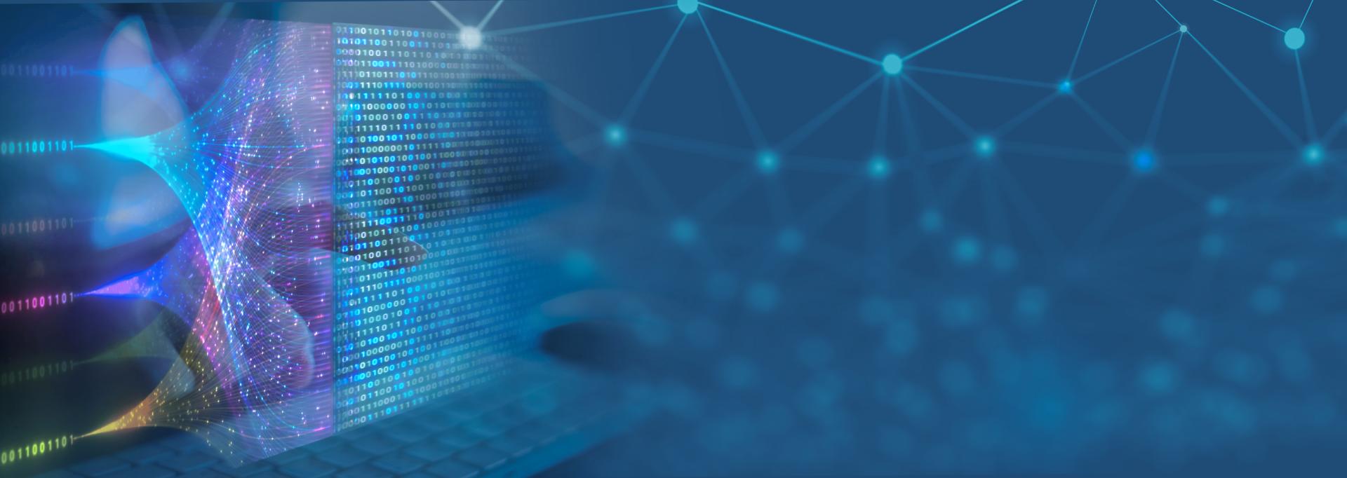 Abstract image representing data analysis with binary code and interconnected dots. Image credit: Urupong, Adobe Stock.
