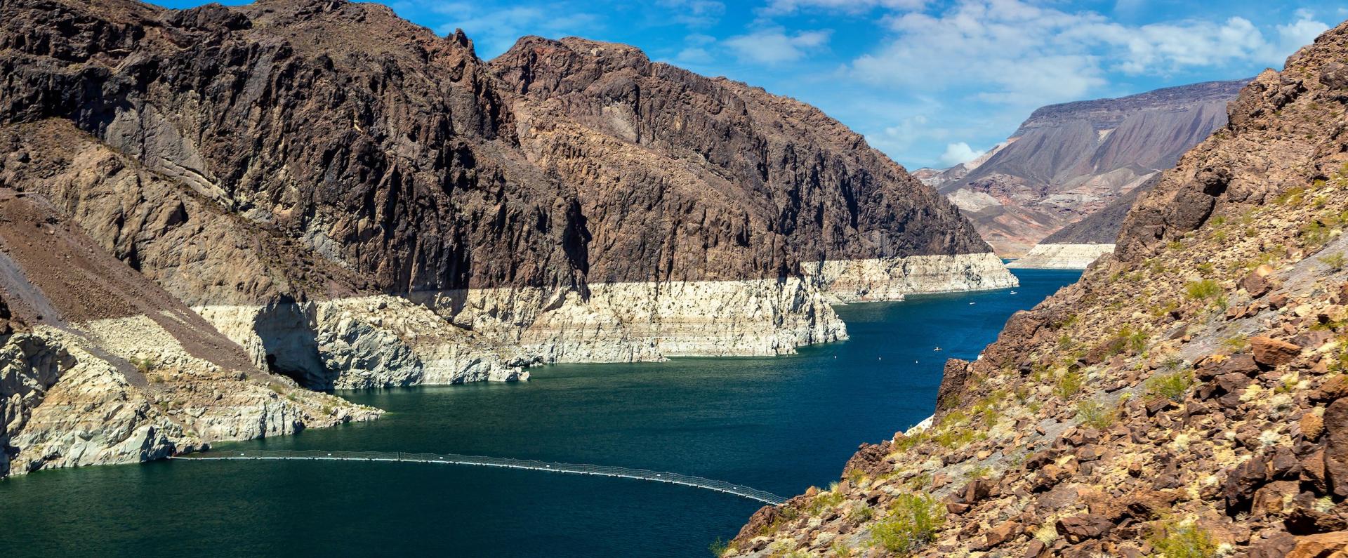 Lake Mead near Hoover Dam with low water levels. Photo credit: Sergii Figurnyi, Adobe Stock.
