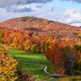 Fall foliage over rolling hills in the Northeast U.S.