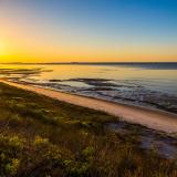 Sunrise over the beach by Apalachicola, Florida