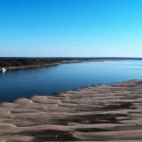 Low water levels on the Mississippi River.