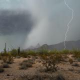 Lightning strikes in the Sonoran Desert in Arizona