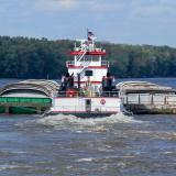 A barge on the Mississippi River