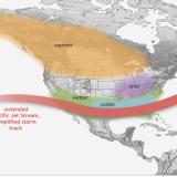 A typical wintertime El Niño pattern. Map image from Climate.gov.