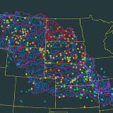 A model run to transform stations soil moisture data into a gridded soil moisture product from the MBRFC, using data from UMRB and other mesonet stations. Image Credit: Missouri River Basin Forecast Center.