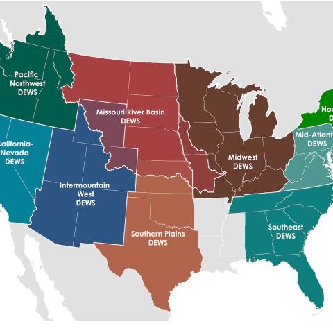 Map of the nine Drought Early Warning Systems.