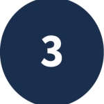 A blue circle with the number 3 inside