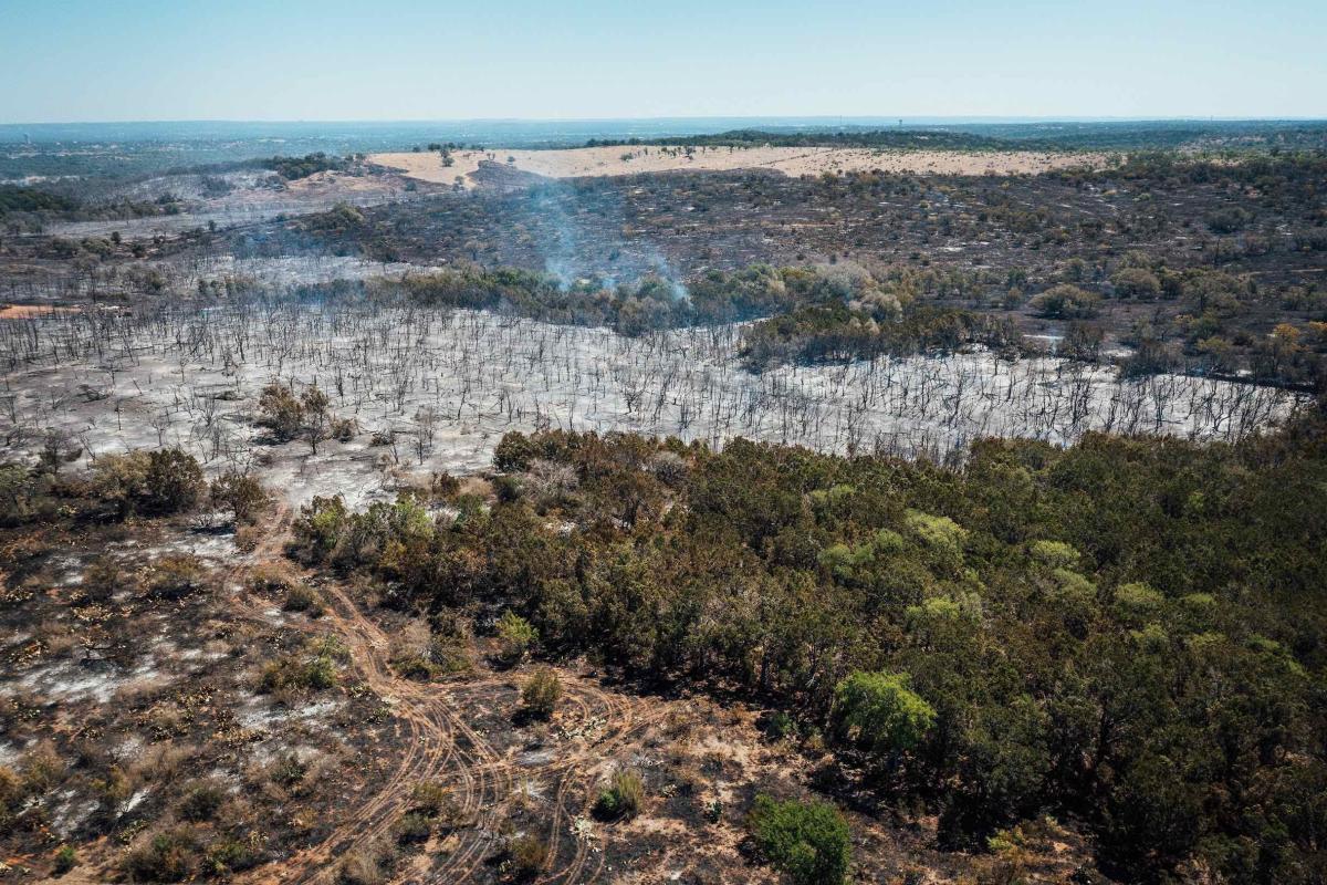 Wildfire in Round Mountain, Texas. Credit: Jefferson Carroll via Adobe Stock.