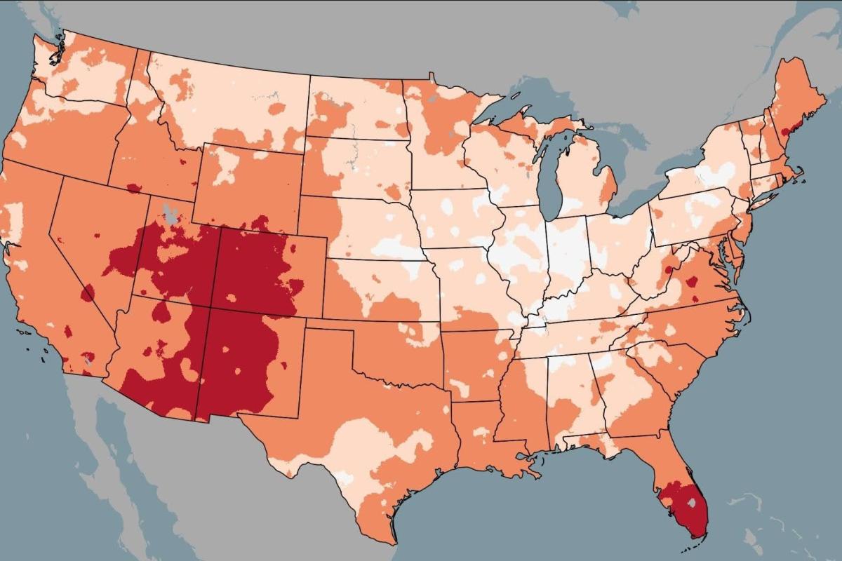 Map of the contiguous U.S. showing mean temperature percentiles for June to August 2026. Much of the U.S. experienced above-normal temperatures this summer. Credit: NOAA's National Centers for Environmental Information.